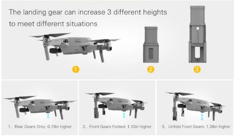 Vyšší skládací podvozek pro DJI Mavic AIR 2 8